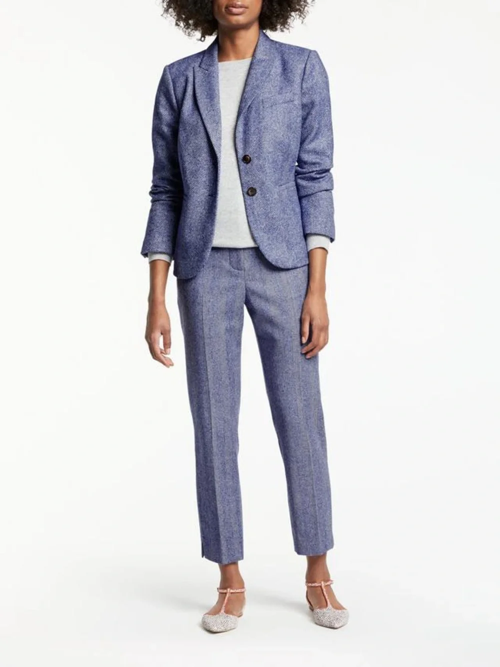 NWT Boden Elizabeth British Tweed Blazer in Blue/Ivory Herringbone, US 10R - Picture 13 of 13